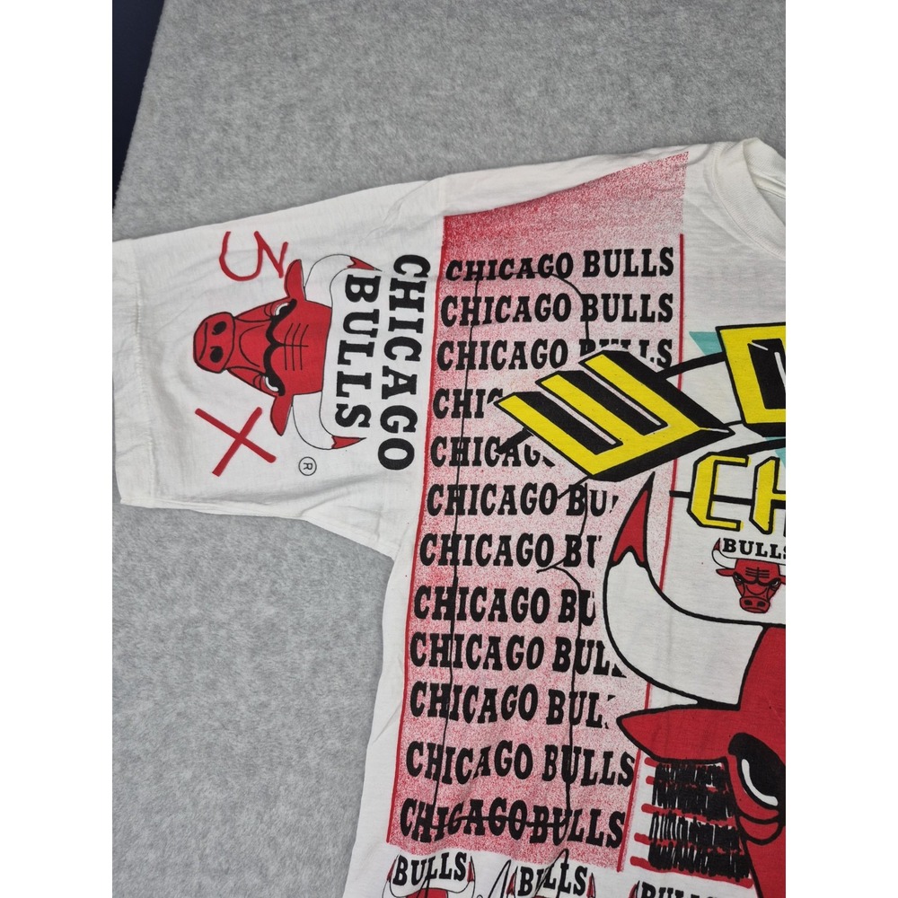 Vntg Chicago Bulls 1993 Champions Magic Johnson Ts T-shirt Size XL Single Stich - Picture 3 of 10